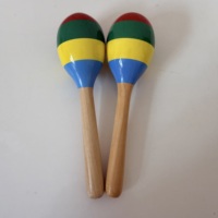 Orff Percussion Musical Instrument Accessories Christmas Colored Wooden Maracas for Music Enlightenment Education Celebrate