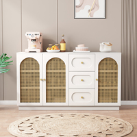 Armoire de rangement d'angle latérale en bois massif de luxe moderne Buffet de cuisine à manger mural avec portes et tiroirs
