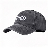 Casquette de baseball en coton lavé à 6 panneaux, logo brodé personnalisé, style vintage, vente en gros, fournisseur transfrontalier