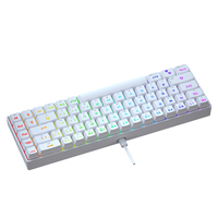 Keyboard Gaming Mekanik Tata Letak QWERTZ Spanyol 2.4Ghz Nirkabel USB-C RGB Backlit Dapat Diprogram Anti-Ghosting untuk PC Laptop