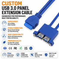 Câble de montage sur panneau LUNG KAY double port USB 3.0, connecteur 20 broches de carte mère vers 2 ports USB 3.0 A femelle avec vis M3 pour serveur IPC
