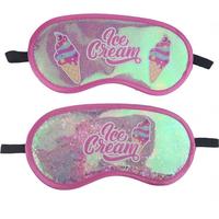 Masque de sommeil en satin PU pailleté Beckon, fait main, portable, pour le coucher, les voyages, cadeaux promotionnels