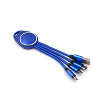 Harga Pabrik Asli 5 in 1 LED Logo Tersembunyi Tipe C Port Hadiah Promosi Charger USB Tahan Lama Multi Nylon untuk iPhone 15 16