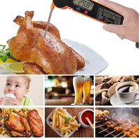 Thermomètre alimentaire numérique portable pliable en plastique à lecture instantanée pour barbecue, viande et cuisson