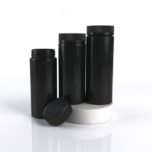 Wide Mouth Black HDPE Jar 100ml 150ml 200ml for <b>Protein</b> Powder Vitamins <b>Pills</b> Custom Color Screw Cap Container - Product Image 5
