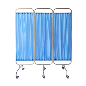 KS Stainless Steel Folding <b>Screen</b> Partition 5 Panel Movable Clinic Room Divider Blue Medical Privacy <b>Screen</b> - Product Image 4