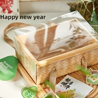 Boîte cadeau personnalisée en carton portable avec fenêtre transparente et poignée, emballage alimentaire pour le Festival du Dragon, boîtes en papier
