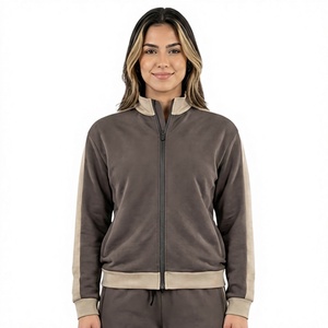 Ensemble de sweat-shirts pour femmes, col rond, coton et bambou, tricoté, respirant, vêtements d'automne, couleur unie, coupe classique - Product Image 1