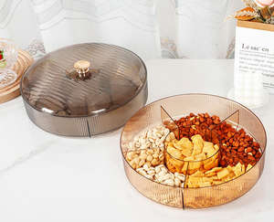Plato de Frutas de Plástico de Lujo con Bandeja para Aperitivos, Material PET, Caja para Dulces, Estante de Almacenamiento a Prueba de Polvo para Nueces y Frutas, para Sala de Estar - Product Image 4