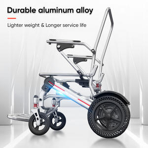 Silla de ruedas eléctrica ligera sin escobillas, silla de ruedas eléctrica plegable portátil de viaje de tamaño pequeño - Product Image 4
