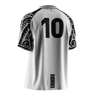 Zwart-Wit Herenvoetbaluniform Met V-Inzetpolokraag Voetbalshirt Voor Training En Competitie - Product Image 6