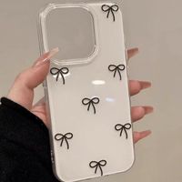 Coque de téléphone haut de gamme style dessin animé en forme de nœud pour iPhone 16 Pro Max 15, avec motif floral mignon, compatible iPhone 17 Pro Max