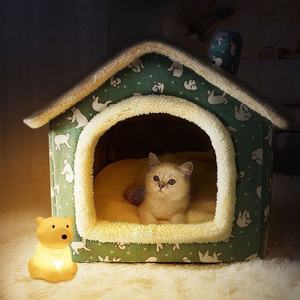 Haustier Katze Hund Höhle Bett Haus Faltbare Tiefschlaf Haustier Katzen haus Indoor Winter Warm Gemütliches Zwinger Zelt Chihuahua Katzen nest Kissen - Product Image 1