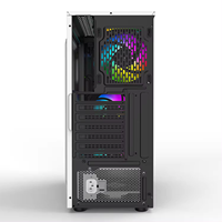 Boîtier pour PC de jeu RVB Noir/Blanc ATX Tour complète en acier Armoire pour ordinateur de bureau en stock avec fenêtre à panneau latéral