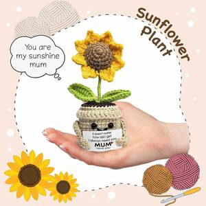 Positive Sunflower Doll Knitting <b>Thank</b> You <b>Listening</b> Appreciation Gift Coworker Bestie Wedding Christmas Birthday Plant Decor - Product Image 3
