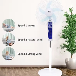 Produit en promotion : Ventilateur solaire portable télécommandé 16 pouces pour usage domestique quotidien avec alimentation DC/AC - Product Image 1