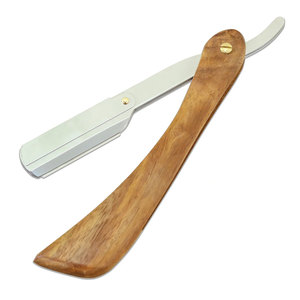 Wood Handle <b>Single</b> <b>Blade</b> <b>Razor</b> Stainless Steel Barber Shop Use Male Face Shaving Tool Lightweight Stainless Steel Barbers Use - Product Image 6