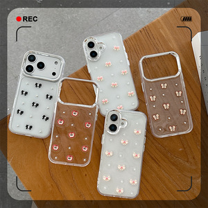 Funda Protectora para Teléfono con Diseño de Lazo Estilo Coreano, TPU, Antigolpes, para iPhone 17 Pro <span class=keywords><strong>Max</strong></span> 16, Transparente con Brillantina, para <span class=keywords><strong>Mujer</strong></span>, Venta al por Mayor - Product Image 2