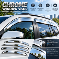 Pare-soleil chromé en ABS pour Toyota Prado 2024, déflecteur de vent et de pluie, accessoires auto sur mesure