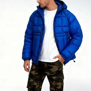 Vestes d'hiver décontractées pour hommes avec logo personnalisé, fabrication en usine, col à capuche luxueux en duvet 80%, fermeture éclair, bouton A - Product Image 2