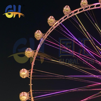 Grande Roue Géante Commerciale de 128 m avec Cabine Gondole de Luxe, Support pour Logo Personnalisé, pour Manèges de Parc d'Attractions Extérieur