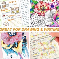Stylos gel en plastique colorés pour le dessin, surligneurs métalliques, stylos à eau, ensemble de stylos à paillettes DIY transfrontalier avec emballage en boîte