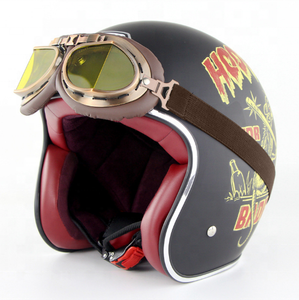 <span class=keywords><strong>Casco</strong></span> de Motocicleta Clásico de Media Cara ABS, Estilo Retro <span class=keywords><strong>Vintage</strong></span>, de Cuero, para Motocicleta, Scooter - Product Image 2
