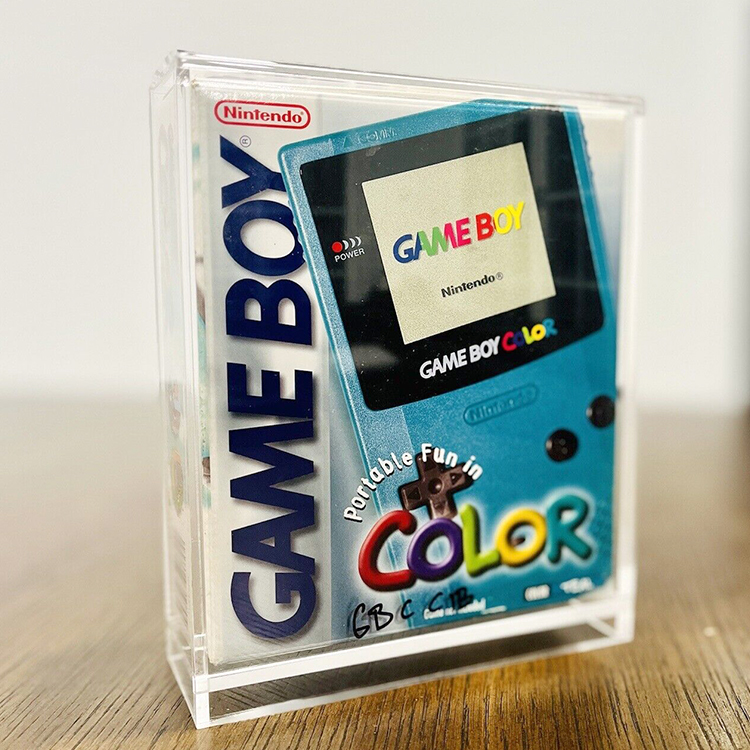 TCG Custom Size Game Boy Acrylic Display Box Color Video Game Console Box Magnetic Cover Protective Hard Shell