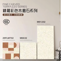 Carreaux de porcelaine aspect terrazzo antidérapants et résistants aux acides 600x600mm, vert herbe et bleu marine, pour gymnases et restaurants - Vente chaude