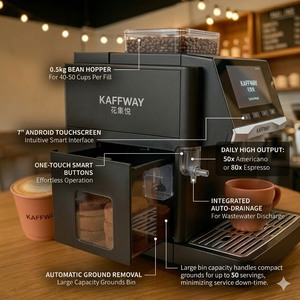 Machine à <span class=keywords><strong>café</strong></span> expresso entièrement automatique M1, pour la maison et le bureau, intelligente, WiFi, broyeur intégré, 19 bars, écran tactile, double chaudière, en acier inoxydable - Product Image 3