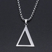 Collier Pendentif Géométrique Triangle en Acier Inoxydable 316L, Breloque Lettre Grecque Deltée Pyramide Tendance, Bijoux pour Vendeurs