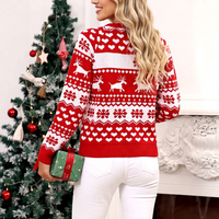Pull en acrylique jacquard à motif animalier de Noël Fair Isle, tricoté, style européen, tendance, pour le marché international
