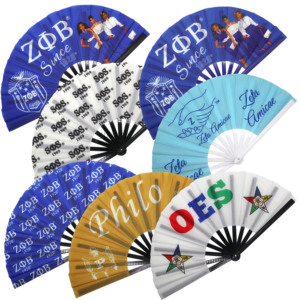 33x65cm fiore viola Africa Zeta Phi Beta Sigma Gamma Rho pieghevole ventaglio di plastica ventaglio grandi Fan Clarks Fan - Product Image 3