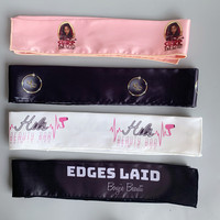 Emballage cadeau personnalisé avec Logo en argent, sac de mariage en Satin, sac de Bonnet pour cheveux, sacs en soie pour cheveux