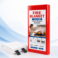 Couverture anti-feu 1,8 x 1,8 m pour la sécurité en cuisine, 430 g/m² en fibre de verre PVC, boîte rigide avec emballage OEM et manuel, vente en gros OEM