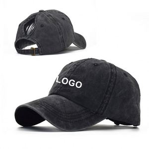 Wholesale Fashion Adjustable Ponytail Sports <b>Hat</b> Custom Logo <b>Baseball</b> Caps for <b>Women</b> With Ponytail - Product Image 1