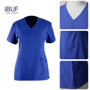 Commercio all'ingrosso di alta qualità su misura di colore Spandex scrub medici uniformi da ospedale set per le donne uomo Hombre con Nurs Top - Product Image 2