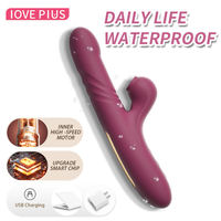 Vibrador Telescópico de Doble Acción con Succión para Mujeres, 2 en 1, Dildo Giratorio Automático para Punto G, Recargable, Juguetes para Adultos