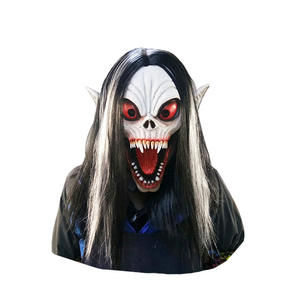 Máscara de <span class=keywords><strong>vampiro</strong></span> con peluca blanca y negra Zombie Scary Latex Accesorio para disfraz de Halloween - Product Image 2