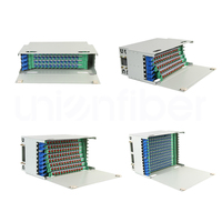 Boîtier de distribution de fibres optiques ODF à montage en rack, tiroir ODF OM4 MMF 12 ports LC Duplex, rail DIN 48 ports extérieur