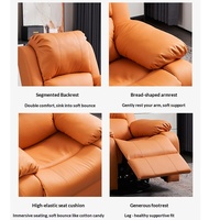 Fauteuil de massage électrique inclinable en cuir, canapé simple avec fonction balancelle rotative chauffante à 170 degrés