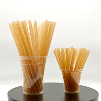 Pailles à boire compostables en bagasse de canne à sucre avec logo personnalisé, adaptées pour la restauration et les restaurants