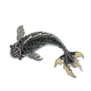 Spilla dipinta Vintage pesce rosso stile etnico delicato accessorio spilla smalto pesce Koi adatto <span class=keywords><strong>per</strong></span> giacche e cappotti da donna - Product Image 3