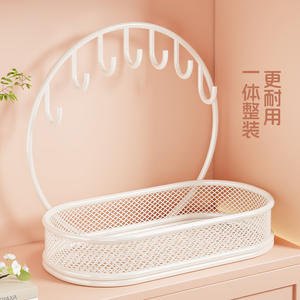 Support de rangement rond pour la maison, porte-clés et bijoux avec panier en maille pour l'organisation du bureau et les voyages, sans installation requise, sur pied - Product Image 2