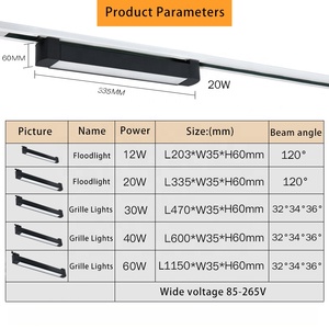 30W/20W/60W Zoomable dẫn theo dõi ánh sáng hiện đại nhôm thiết kế tuyến tính cho phòng khách shapeable đèn theo dõi - Product Image 4