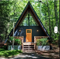 Maison en bois triangulaire, Maison en bois en forme de A, Maison en bois pour zone scénique, Maison en bois pour paysage, Maison en bois pour complexe hôtelier