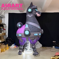Alpaca gonflable noir personnalisé en forme d'animal de dessin animé