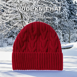 Herfst Winter <span class=keywords><strong>100</strong></span>% Kwaliteit Wol Gebreide Muts Voor Mannen En Vrouwen Effen Kleur Universele Mode Reisvriendelijke Warme Wollen Muts - Product Image 2