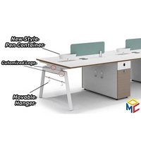 Bureau d'angle en bois à prix d'usine, table de séparation, postes de travail individuels pour bureau