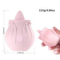 Weiblicher Klitoris- und G-Punkt-Stimulator Wasserdichter Silikon-Rosenblüten-Zungenvibrator Geräuschloser Erwachsenen-Sexspielzeug Rosen-Leckvibrator für Frauen